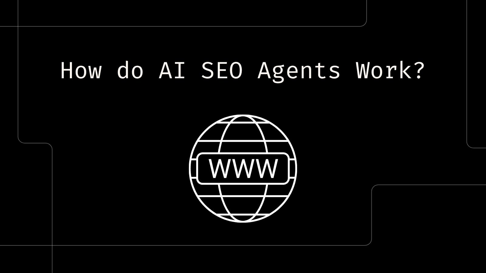 Diagram showing how an AI SEO agent moves from goal to research to decision to action